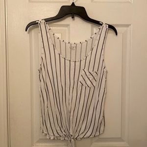 White and blue stripped tank.